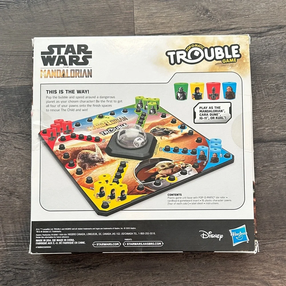 Hasbro‎ Star Wars Mandalorian Trouble Pop-o-Matic Family Board Game